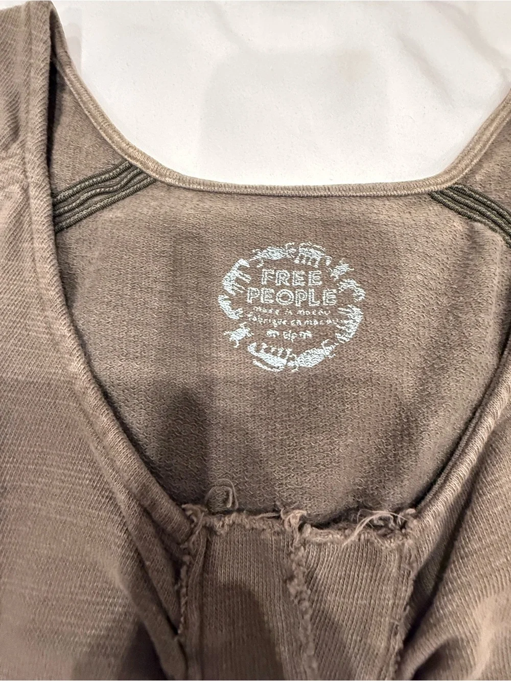 Free People Small Dress cotton Sleeveless Taupe Dress with Lace Trim - Picture 5 of 6